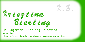 krisztina bierling business card